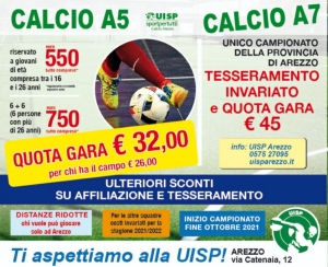 APERTE ISCRIZIONI CAMPIONATI CALCIO A 5 E CALCIO A 7 