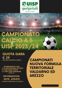 APERTE LE ISCRIZIONI CAMPIONATI CALCIO A 5 E CALCIO A 7  23/24