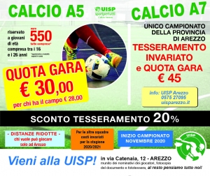 APERTE LE ISCRIZIONI CAMPIONATI CALCIO A 5 E CALCIO A 7 